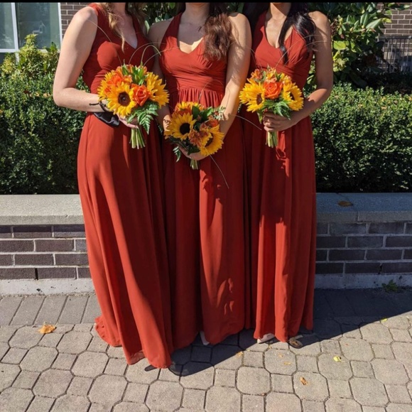 Bridesmaid Dress #Levkoff - Burnt Orange/Rust - Picture 1 of 4
